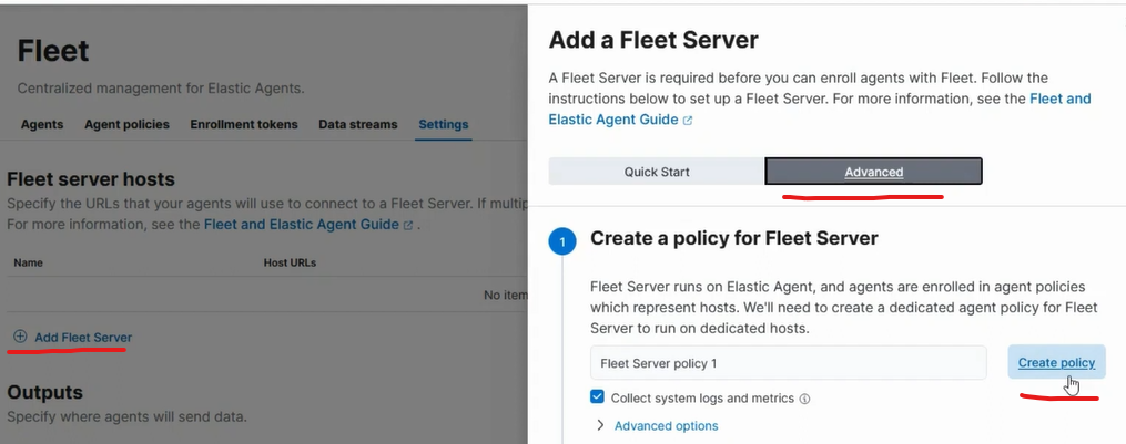 Fleet Server Create Policy